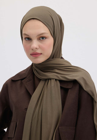 Bamboo Jersey Hijab Dusty Brown