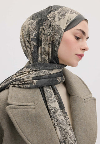 Daria Patterned Hijab Anthracite