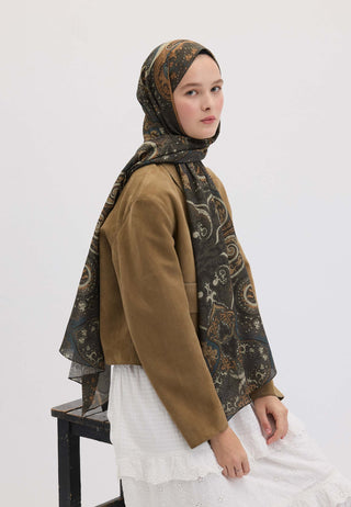 ETNIC PAISLEY DESEN ŞAL ACI KAHVE