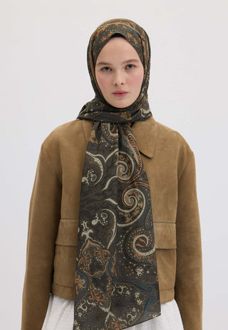 ETNIC PAISLEY DESEN ŞAL ACI KAHVE