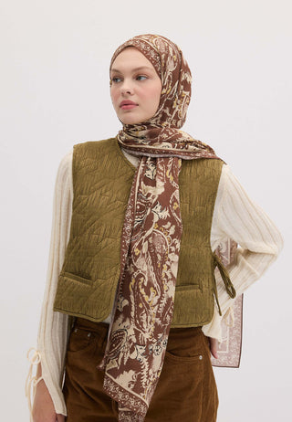 FLORAL PAISLEY DESEN ŞAL SAHRA