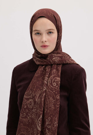 FREESIA DESEN ŞAL BORDO