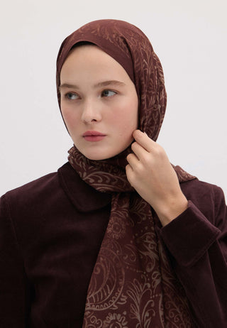 FREESIA DESEN ŞAL BORDO