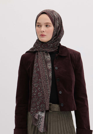 Irene Patterned Hijab Plum
