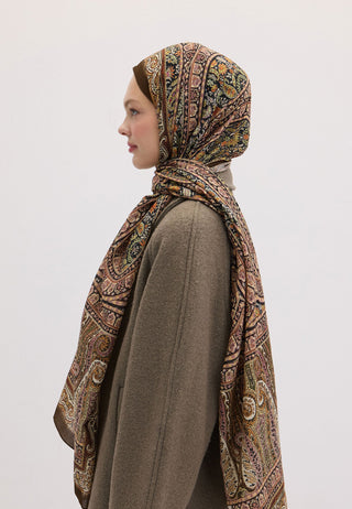 NORDIC PAISLEY DESEN ŞAL CAMEL