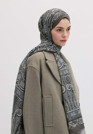 NORDIC PAISLEY DESEN ŞAL ANTRASİT