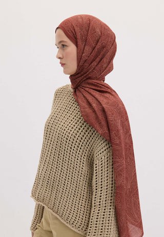Reina Patterned Hijab Copper