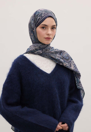 AMORA DESEN ŞAL MAVİ