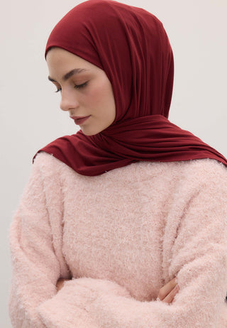 Bamboo Jersey Hijab Burgundy