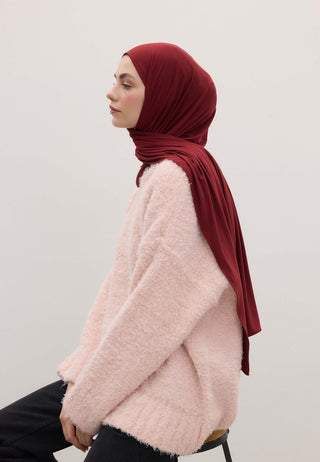 Bamboo Jersey Hijab Burgundy