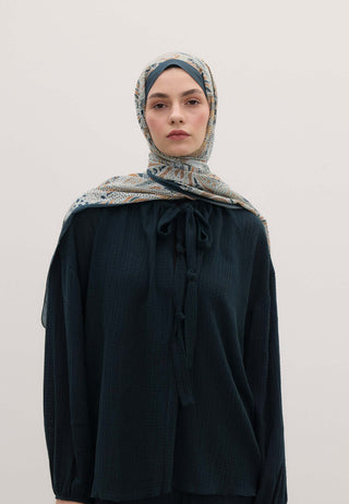 Elora Patterned Hijab Blue