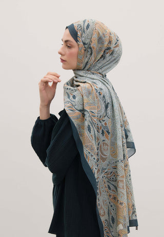 Elora Patterned Hijab Blue
