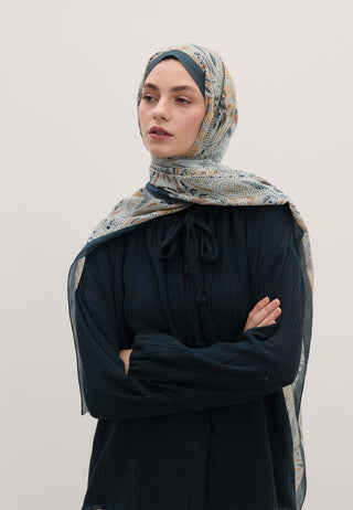 Elora Patterned Hijab Blue