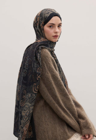 ELORA DESEN ŞAL SİYAH