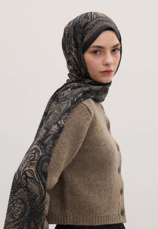 FLORIAN DESEN ŞAL SİYAH