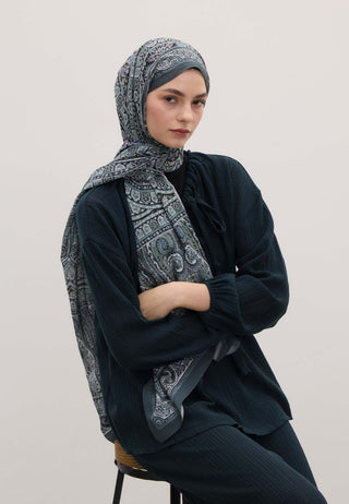 NORDIC PAISLEY DESEN ŞAL OKYANUS