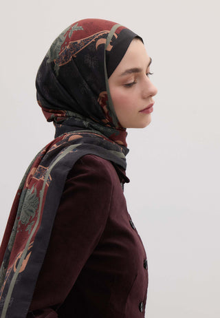 Sienna Patterned Hijab Burgundy