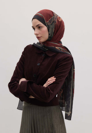 Sienna Patterned Hijab Burgundy