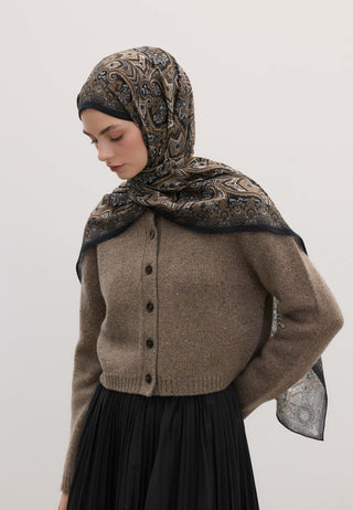 Vintage Echo Patterned Hijab Nude