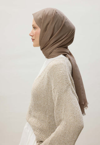 Thin Cotton Voile Hijab Hazelnut Shell