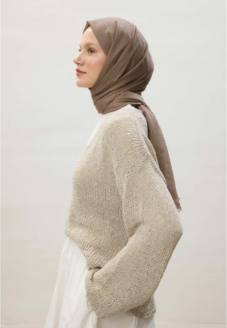 Thin Cotton Voile Hijab Hazelnut Shell