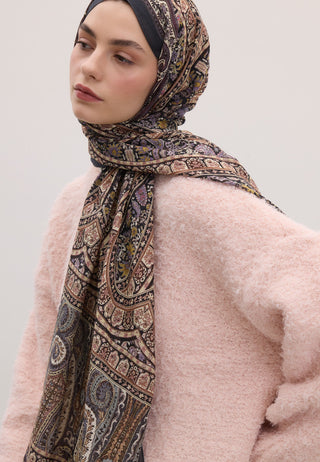 Nordic Paisley Patterned Hijab Orchid