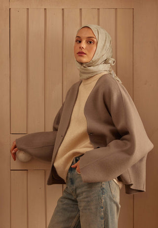 Houndstooth Jacquard Hijab Stone