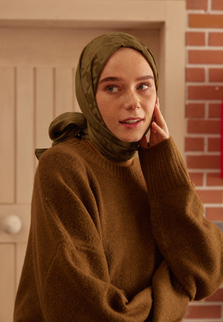 Houndstooth Jacquard Hijab Earth