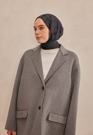 Houndstooth Jacquard Hijab Anthracite