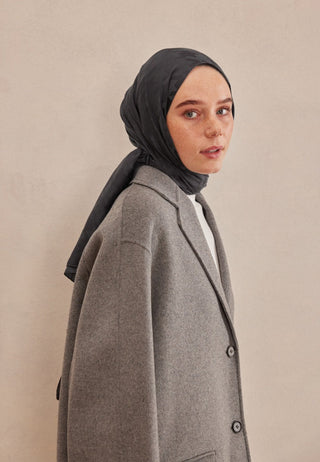 Houndstooth Jacquard Hijab Anthracite