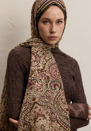 EMERALD DESEN ŞAL SÜTLÜ KAHVE