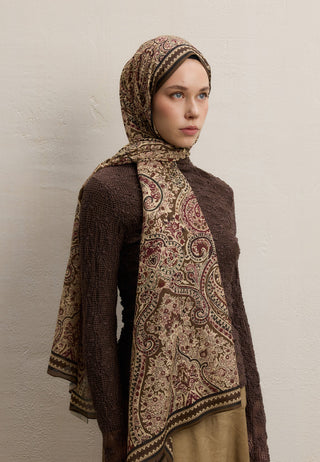 EMERALD DESEN ŞAL SÜTLÜ KAHVE