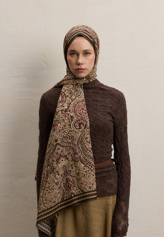 EMERALD DESEN ŞAL SÜTLÜ KAHVE