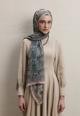 ADELLA DESEN İPEK KREP ŞAL BEJ