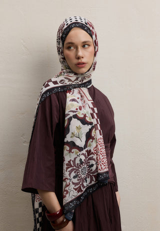 BELLA DESEN İPEK KREP ŞAL SİYAH