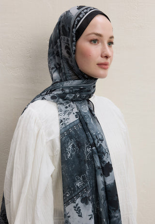 CARINA DESEN İPEK KREP ŞAL ANTRASİT