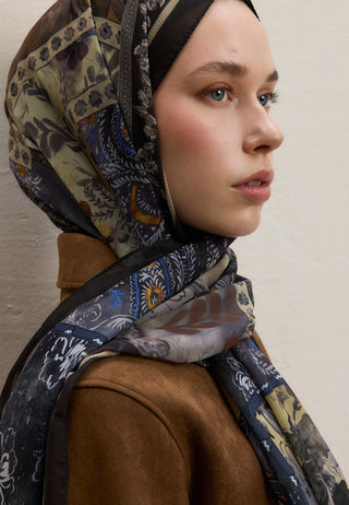 CARINA DESEN İPEK KREP ŞAL TOPRAK