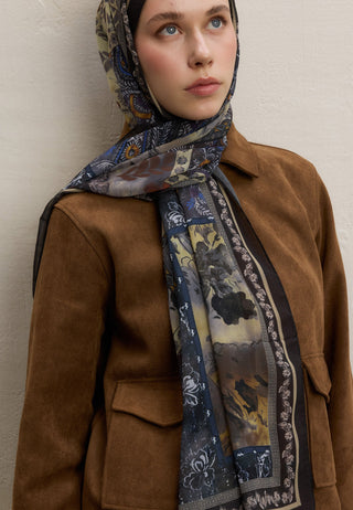 CARINA DESEN İPEK KREP ŞAL TOPRAK