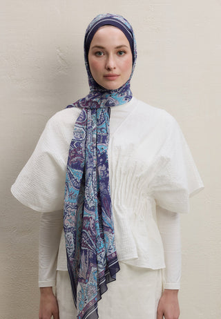 DARK BOHEMY DESEN İPEK KREP ŞAL LAVANTA