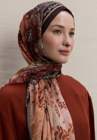 ELLEN DESEN İPEK KREP ŞAL KİREMİT