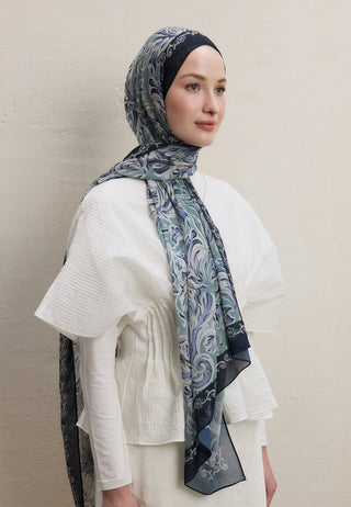 LAURA DESEN İPEK KREP ŞAL MİNT