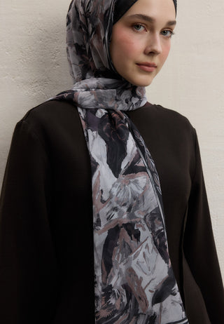 MARGOT DESEN İPEK KREP ŞAL ACI KAHVE