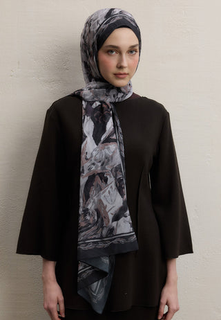 MARGOT DESEN İPEK KREP ŞAL ACI KAHVE