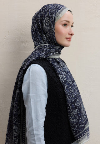 SONIA DESEN ŞAL LACİVERT