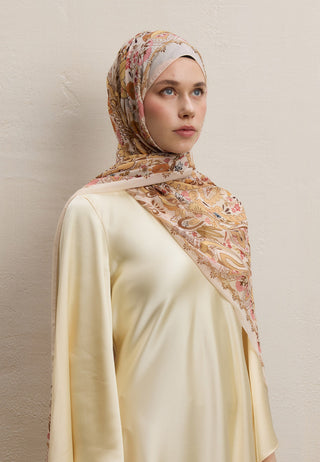Verona Printed Silk Crepe Hijab Earth