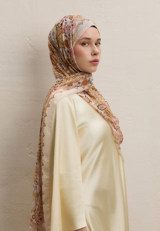 Verona Printed Silk Crepe Hijab Earth