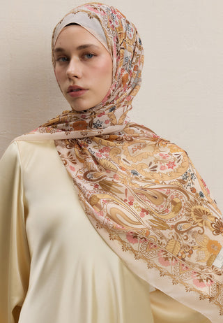 Verona Printed Silk Crepe Hijab Earth