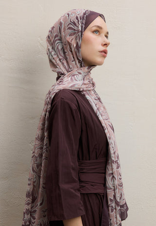 LAURA DESEN İPEK KREP ŞAL GÜLKURUSU