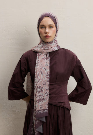 LAURA DESEN İPEK KREP ŞAL GÜLKURUSU