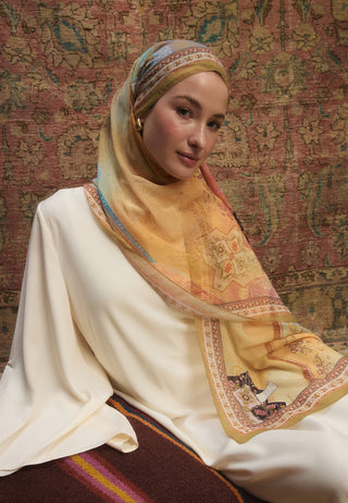 Amelia Printed Silk Crepe Hijab Daylight